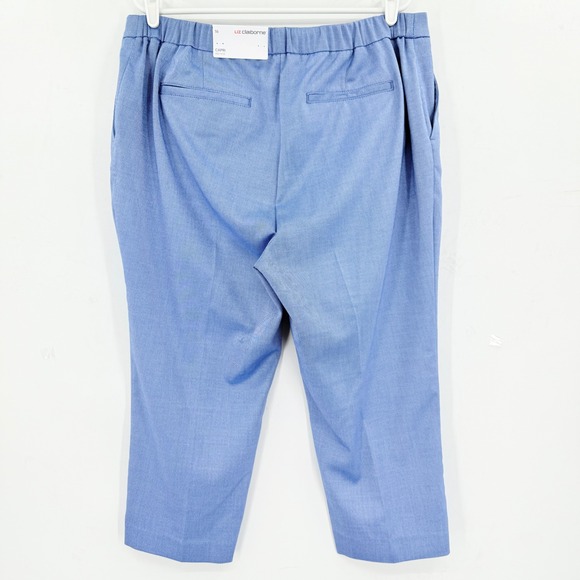 Liz Claiborne Women's Capri Pants Size 16 Blue Mid Rise Zip/Elastic Back NWT - Picture 2 of 12